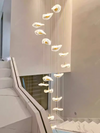 Nordic Spiral Crystal Chandeliers Villa High Staircase Long Pendant Lights For Home Decor Living Room Indoor Lighting