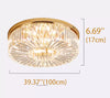 Modern Crystal Ceiling Light Fixture, Flush Mount Crystal Ceiling Fixtures for Kitchen Bedroom Living Room  (Gold)