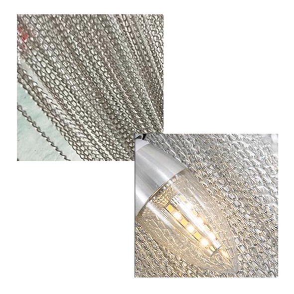 Modern Fringed Chandeliers Luxury Silver Aluminium Chain Pendant lights Living Room Hotel Hanging Lamps