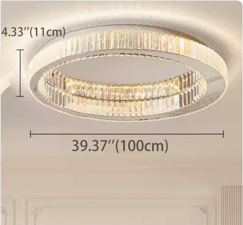 Crystal Flush Mount Ceiling Light Fixture, LED Modern Close to Ceiling Light, Hallway Light Fixtures Round Ceiling Chandelier for Bedroom Kitchen Bathroom Closet Foyer