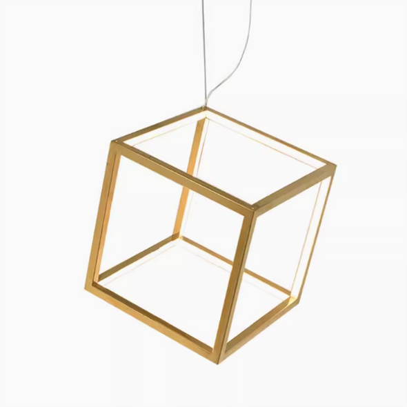 Nordic Geometric Chandeliers Cube Combination Pendant Lights Stainless Steel Square Restaurant Bar Lobby Lights