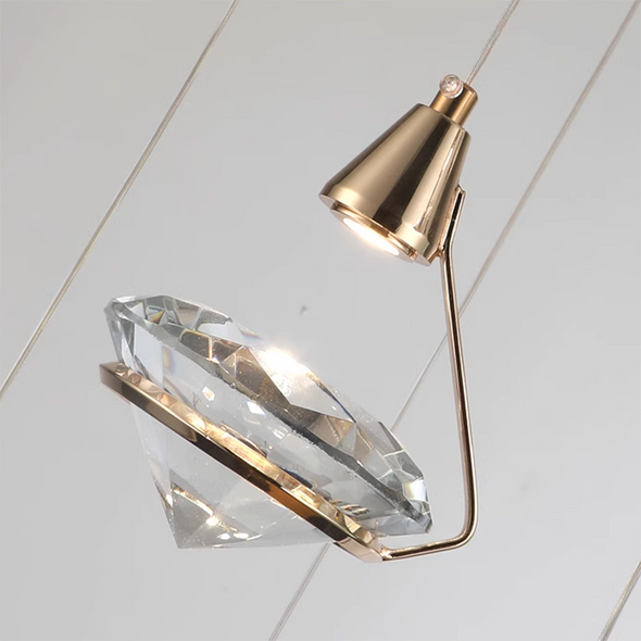 Modern Diamond Crystal Chandeliers Long Line Pendant Lamps Restaurant Duplex Villa Living Room Loft Stair light