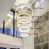 Luxury Crystal Chandeliers Duplex Stainless Steel Pendant Lights Modern Villa Staircase Living Room Hollow