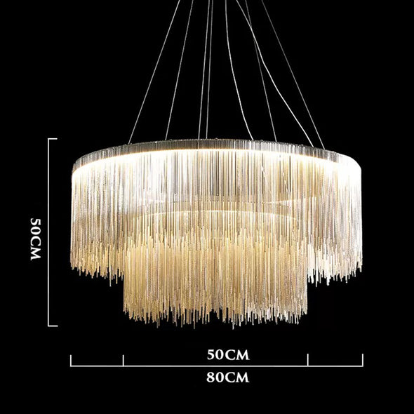 Post-Modern Tassel Liner Ceiling Chandelier Hanging Pendant Light Home Applicant Living Room Kitchen Island