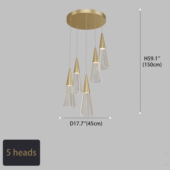 Modern Creative Pendant Lights Art Paris Tower Design Gold Stair Chandeliers For Villa Loft Hanging Lights