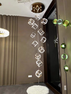 Nordic Geometric Chandeliers Cube Combination Pendant Lights Stainless Steel Square Restaurant Bar Lobby Lights