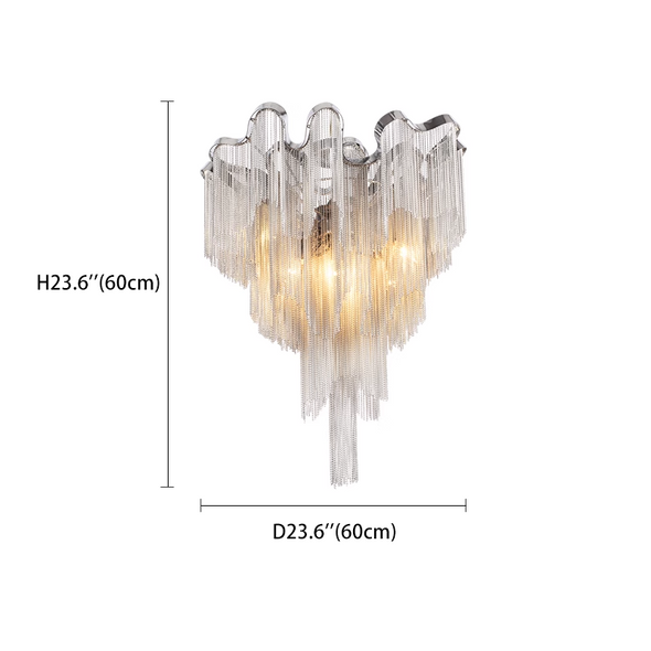 Modern Tassels Ceiling Lights Silver Fringe Decorative Ceiling Lamps Aluminum LED Home Decor Lights For Living Room For Bedroom