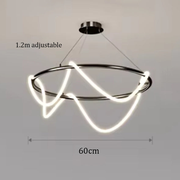 Minimalism Hose Linear Pendant Hanging Light Cord DIY Chandelier Kitchen Bar Dining Room