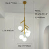 Retro Luxury Ball Chandelier Frosted Glass Pendant Light Loft Hanging Lamp For Staircase Foyer