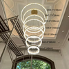 Luxury Crystal Chandeliers Duplex Stainless Steel Pendant Lights Modern Villa Staircase Living Room Hollow