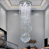 Crystal Foyer Chandeliers Raindrop Entryway Large Light Fixtures Decor for High Ceiling Staircase Living Room