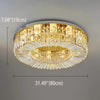 Crystal Ceiling Lights Modern Golden Living Room Decoration Round Ceiling Chandelier Lamp Indoor Decor Hanging Lamps for Bedrooms Living Room Hallway