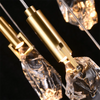 Art Copper Irregular Crystal Stone Chandeliers Bedside Line Lamps Clear Glass Staircase Long Pendant Lights