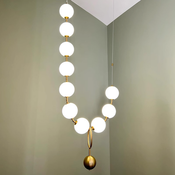 Elegant Bubble Necklace Pendant Lights Luxury Pearl Chandeliers For Staircase Hotel Foyer Kitchen Living Room