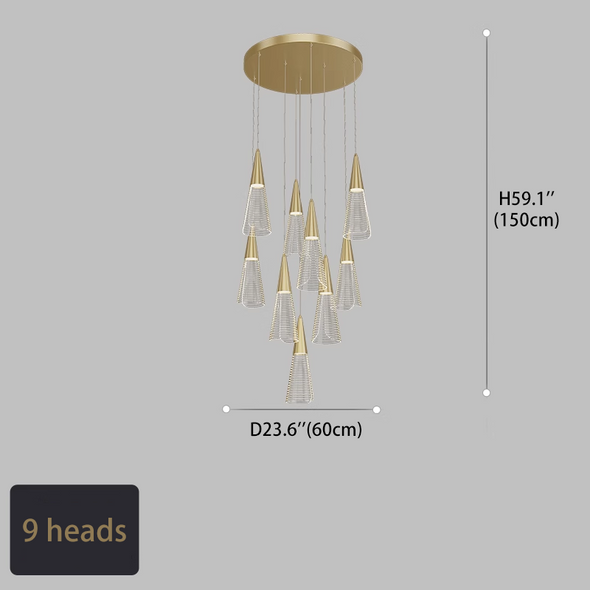 Modern Creative Pendant Lights Art Paris Tower Design Gold Stair Chandeliers For Villa Loft Hanging Lights