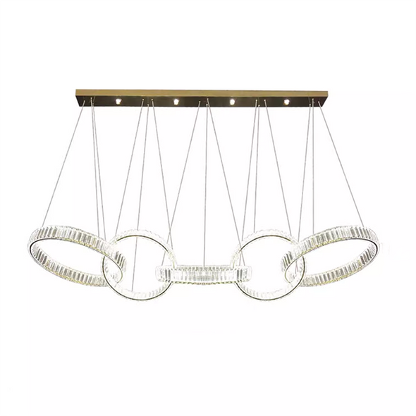 Modern Rings Pendant Lights Crystal Chandeliers Atmospheric High-end Villa Personality Creative Living Room Lamps