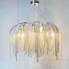 Post-modern Aluminum Tassel Chandeliers Luxury Arch Silver Pendant Lights For Villa Dinning Room Hotel Decor Lighting