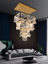 Modern Acrylic Leaf Chandeliers Luxury Led Home Decor Pendant Light Loft Duplex Stair Bar Hanging Lamp Living Room