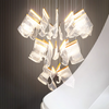 Modern Acrylic Leaf Chandeliers Luxury Led Home Decor Pendant Light Loft Duplex Stair Bar Hanging Lamp Living Room