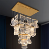 Modern Acrylic Leaf Chandeliers Luxury Led Home Decor Pendant Light Loft Duplex Stair Bar Hanging Lamp Living Room