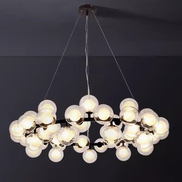 Bubble Ball High Ceiling Chandelier For Bedroom Glass Globe Pendant Light For Bedroom Living Room