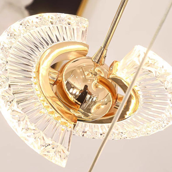 Creative UFO Chandelier Luxury Rotating Pendant Light For Staircase Foyer Living Room