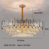 Modern Luxury Crystal Pendant Light Amber/ Clear/ Grey High Ceiling Chandelier For Kitchen Island Bedroom Living Room