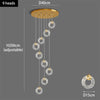 Modern Circle Chandeliers Crystal Led Villa Home Decor Living Room Stairway Hanging Lamps Bedroom Dining Indoor Pendant Lights