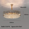 Modern Luxury Crystal Pendant Light Amber/ Clear/ Grey High Ceiling Chandelier For Kitchen Island Bedroom Living Room