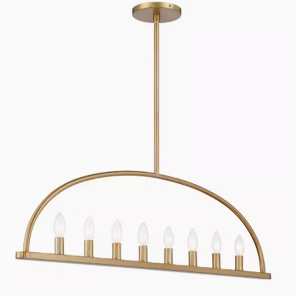 Rectangular Minimal Candle Chandelier For Dining Room Decor Kitchen Island Light Fixtures