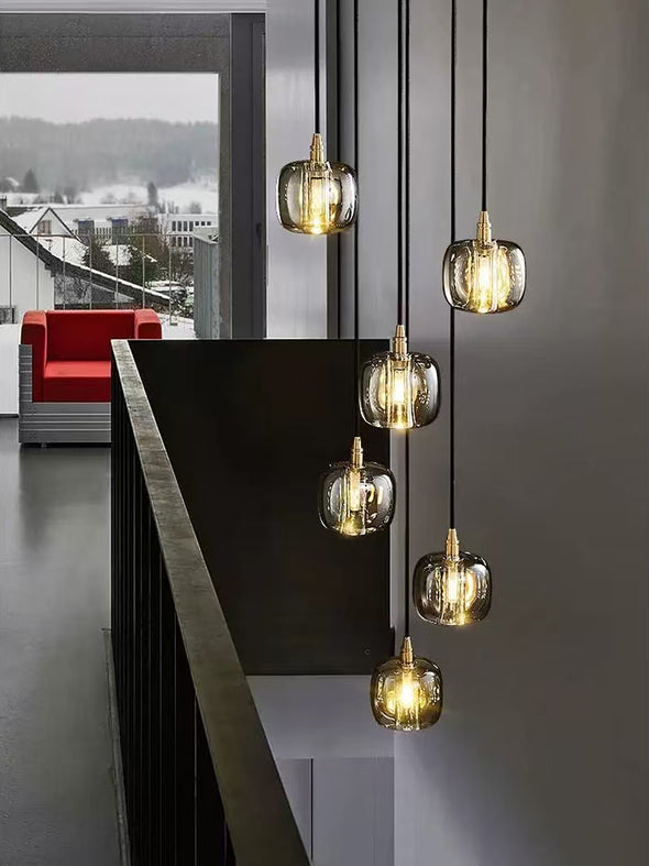 Modern Crystal Glass Globe Chandelier Adjustable Multi Light Hanging Pendant