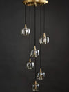 Modern Crystal Glass Globe Chandelier Adjustable Multi Light Hanging Pendant