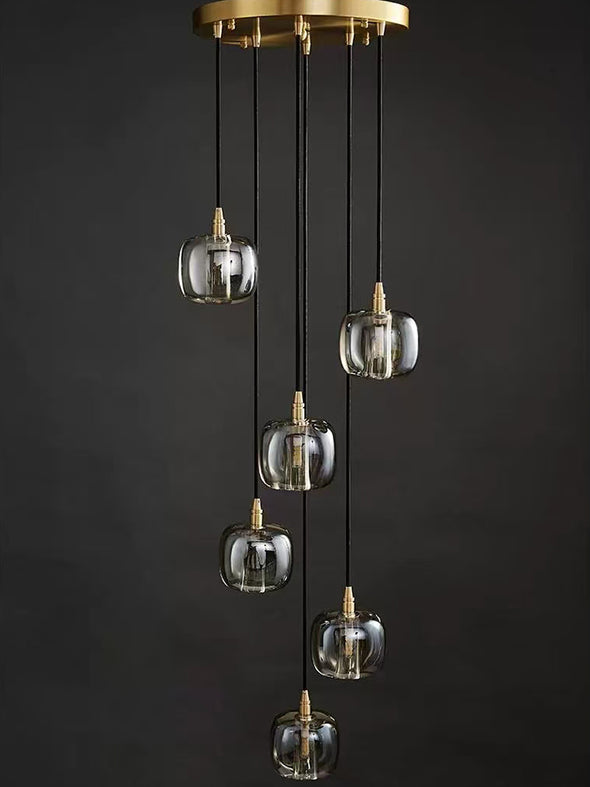 Modern Crystal Glass Globe Chandelier Adjustable Multi Light Hanging Pendant