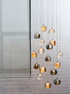 Modern Crystal Glass Globe Chandelier Adjustable Multi Light Hanging Pendant