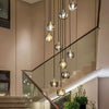 Modern Crystal Glass Globe Chandelier Adjustable Multi Light Hanging Pendant