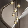 Modern Crystal Glass Globe Chandelier Adjustable Multi Light Hanging Pendant