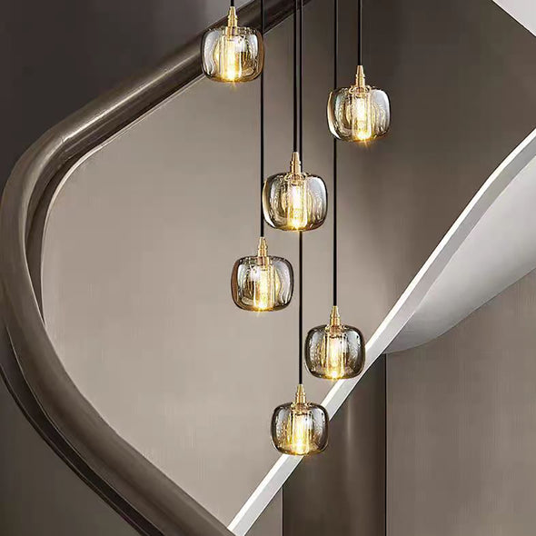 Modern Crystal Glass Globe Chandelier Adjustable Multi Light Hanging Pendant