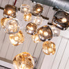 Modern Crystal Glass Globe Chandelier Adjustable Multi Light Hanging Pendant