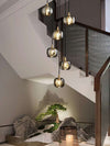 Modern Crystal Glass Globe Chandelier Adjustable Multi Light Hanging Pendant