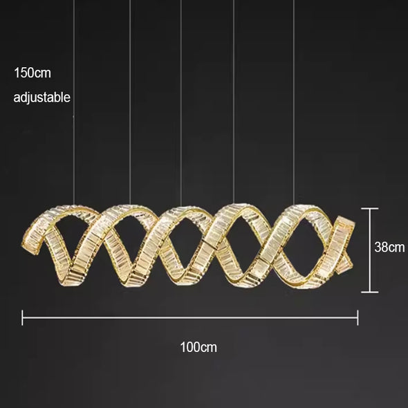 Novelty Wave Crystal Pendant Light Luxury Chandelier Home Applicant For Kitchen Island Dining Room