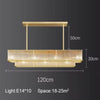 Luxury Rectangular Pendants Lights Modern Ceiling Chandelier Decoration Kitchen Island Dining Room Lamp