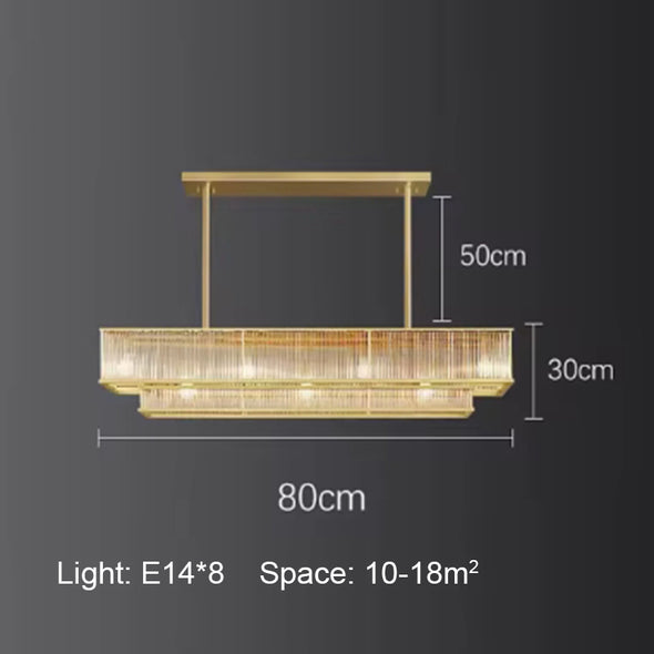 Luxury Rectangular Pendants Lights Modern Ceiling Chandelier Decoration Kitchen Island Dining Room Lamp