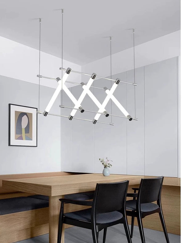 Post Modern Linear Chandelier Long Ceiling Pendant Light For Kitchen Bar Cafe Home Decor