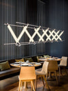 Post Modern Linear Chandelier Long Ceiling Pendant Light For Kitchen Bar Cafe Home Decor