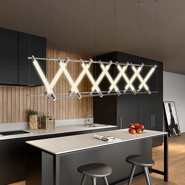 Post Modern Linear Chandelier Long Ceiling Pendant Light For Kitchen Bar Cafe Home Decor