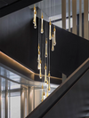 Modern Water Drop Chandeliers Gilding Glass Luxury Staircase Pendant Lights Villa Bedroom Bedsid Bar Decorative Light