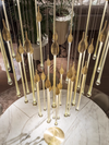 Modern Water Drop Chandeliers Gilding Glass Luxury Staircase Pendant Lights Villa Bedroom Bedsid Bar Decorative Light