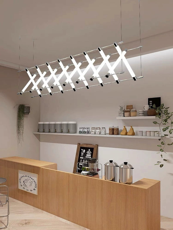 Post Modern Linear Chandelier Long Ceiling Pendant Light For Kitchen Bar Cafe Home Decor