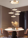 Acrylic Lotus Leaf Chandeliers Gold LED Foyer For High Ceiling Loft Staircase Pendant Lights Hanging Lamp For Kitchen Island