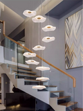 Acrylic Lotus Leaf Chandeliers Gold LED Foyer For High Ceiling Loft Staircase Pendant Lights Hanging Lamp For Kitchen Island